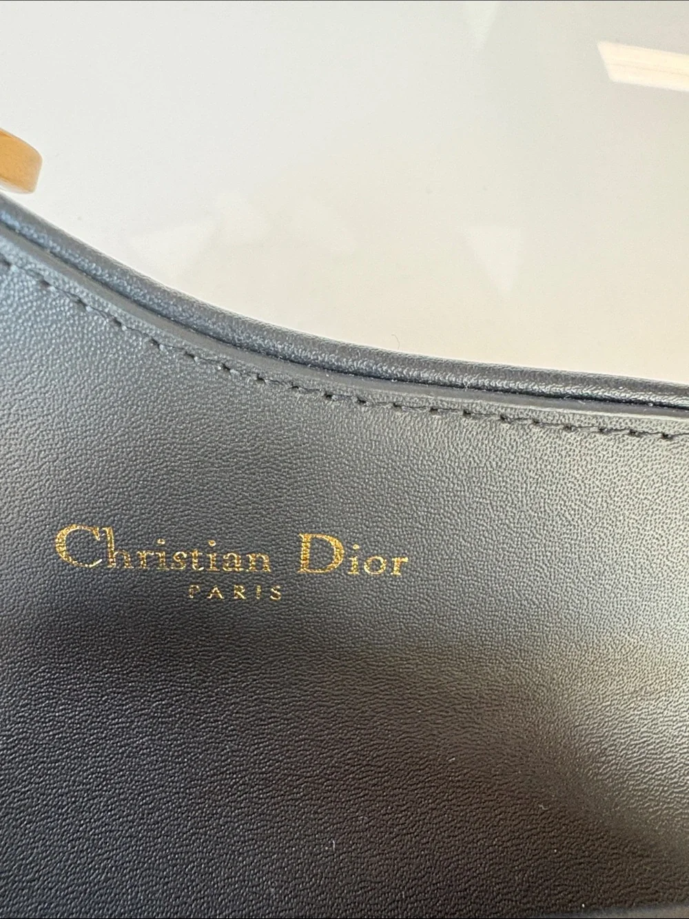 Dior Black and Navy Textile Card Holder with Gold Logo